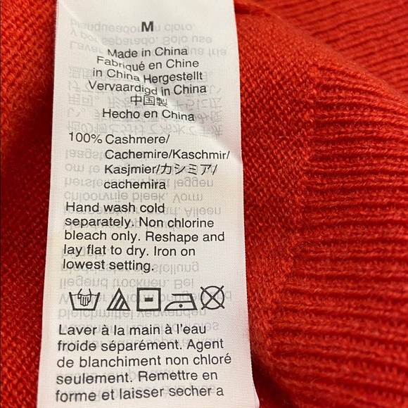 Madewell Women’s Orange,Cashmere,V-Neck Long Sleeve Sweater.Size- Medium - Picture 13 of 14